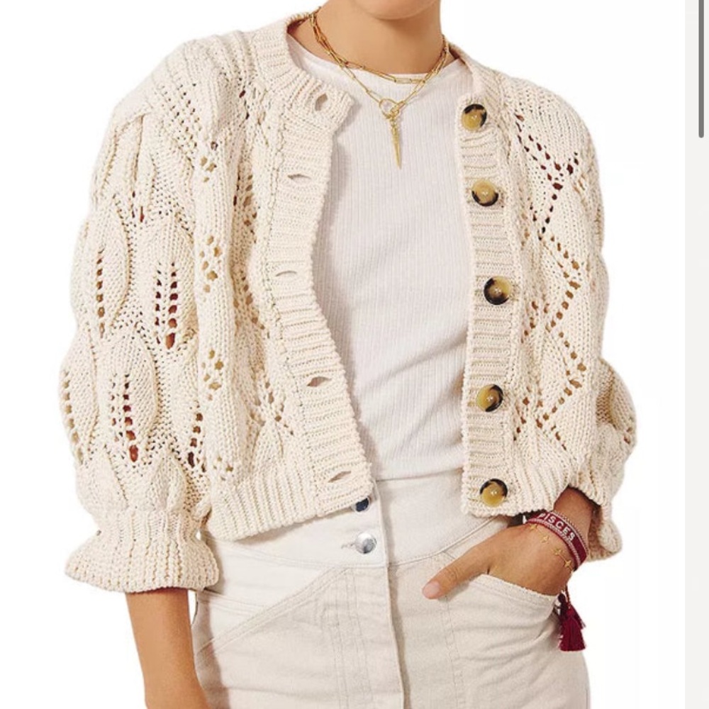 ba&sh Cream Cardigan